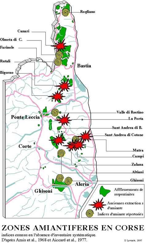 Zones amiantifères en Corse