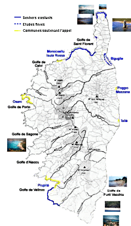 carte des sentiers existants