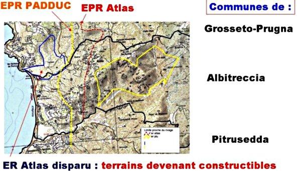 Carte de ER du PADDUC à Porticcio