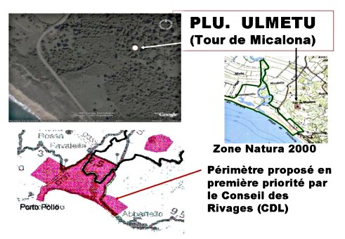 Carte de ER du PADDUC à Olmeto