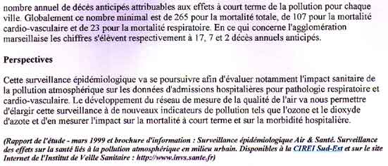 Effets des polluants atmosphériques sur la santé