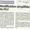 Monticellu. Modification du PLU. Du 21 octobre au 22 novembre 2013.