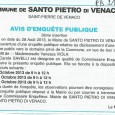 San Petru di Vènacu. Déclassement du domaine public du 8 octobre au 22 octobre 2013.