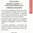 Bargudè. Modification du PLU. Du 10 février au 10 mars 2014.  