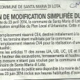 Santa Maria di Lota. Modification du PLU. Du 19 mai au 23 juin 2014.    