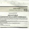 Moltifau. Elaboration de la carte communale. Du 22mai au 22 juin 2014.  