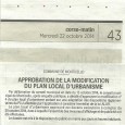 Monticellu. Approbation du PLU. Le 20 octobre 2014.