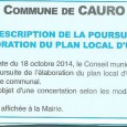 Cavru. Elaboration du PLU. Le 10 novembre2014.    