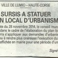 Lumiu. Sursis à statuer PLU. Du 28 novembre au 28 décembre 2014.