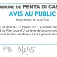 Penta di Casinca. Modification PLU.Le 9 janvier 2015.