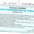 Aleria. Révision PLU. Du 10 juillet au 10 août 2015.