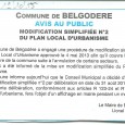 Belgodere. Modification PLU. Du 28 octobre au 28 novembre 2015.