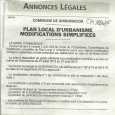 Ghisonaccia. Modification PLU. Du 27 juillet au 27 août 2015.