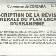 Corbara. Prescription PLU. Le 23 avreil 2016.