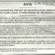 Petrosella. Modification PLU. Du 14 avril au 14 mai 2016.