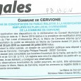 Cervioni. Modification Plu. Du 20 juin au 20 juillet 2016.